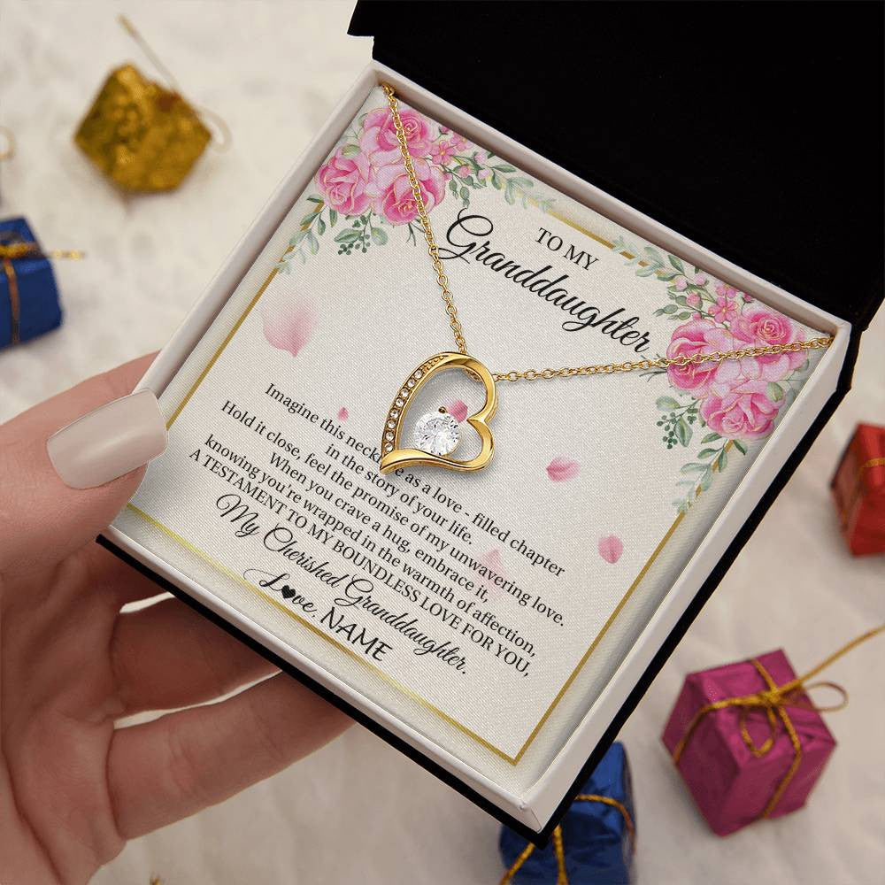 Personalized To My Granddaughter From Grandma Imagine This Necklace As A Love Granddaughter Birthday Graduation Christmas Customized Gift Box Message Card