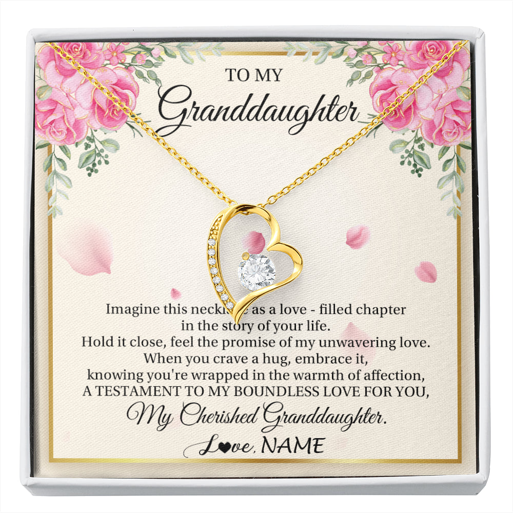 Personalized To My Granddaughter From Grandma Imagine This Necklace As A Love Granddaughter Birthday Graduation Christmas Customized Gift Box Message Card