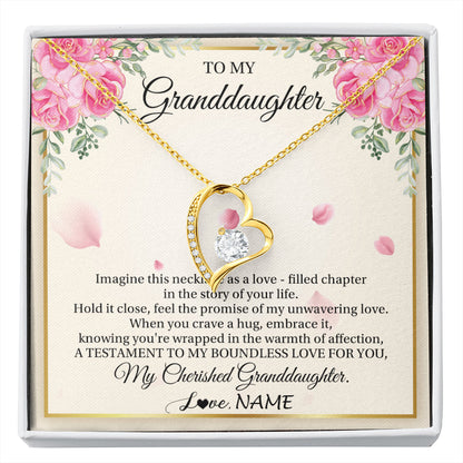 Personalized To My Granddaughter From Grandma Imagine This Necklace As A Love Granddaughter Birthday Graduation Christmas Customized Gift Box Message Card