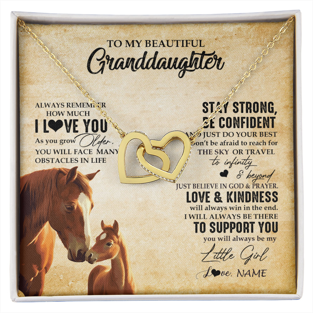 Personalized To My Granddaughter From Grandma Necklace Always Remember I Love You Horse Granddaughter Birthday Christmas Customized Gift Box Message Card