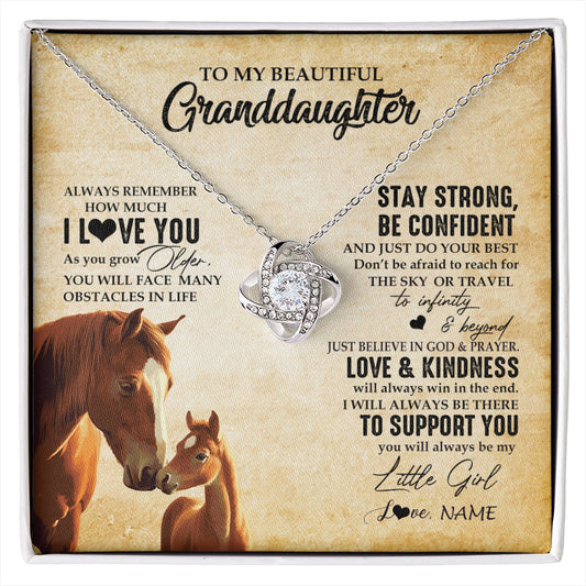 Personalized To My Granddaughter From Grandma Necklace Always Remember I Love You Horse Granddaughter Birthday Christmas Customized Gift Box Message Card