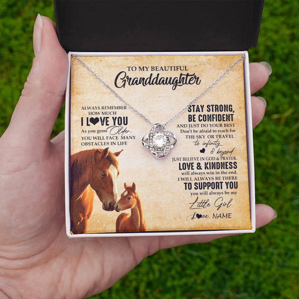 Personalized To My Granddaughter From Grandma Necklace Always Remember I Love You Horse Granddaughter Birthday Christmas Customized Gift Box Message Card