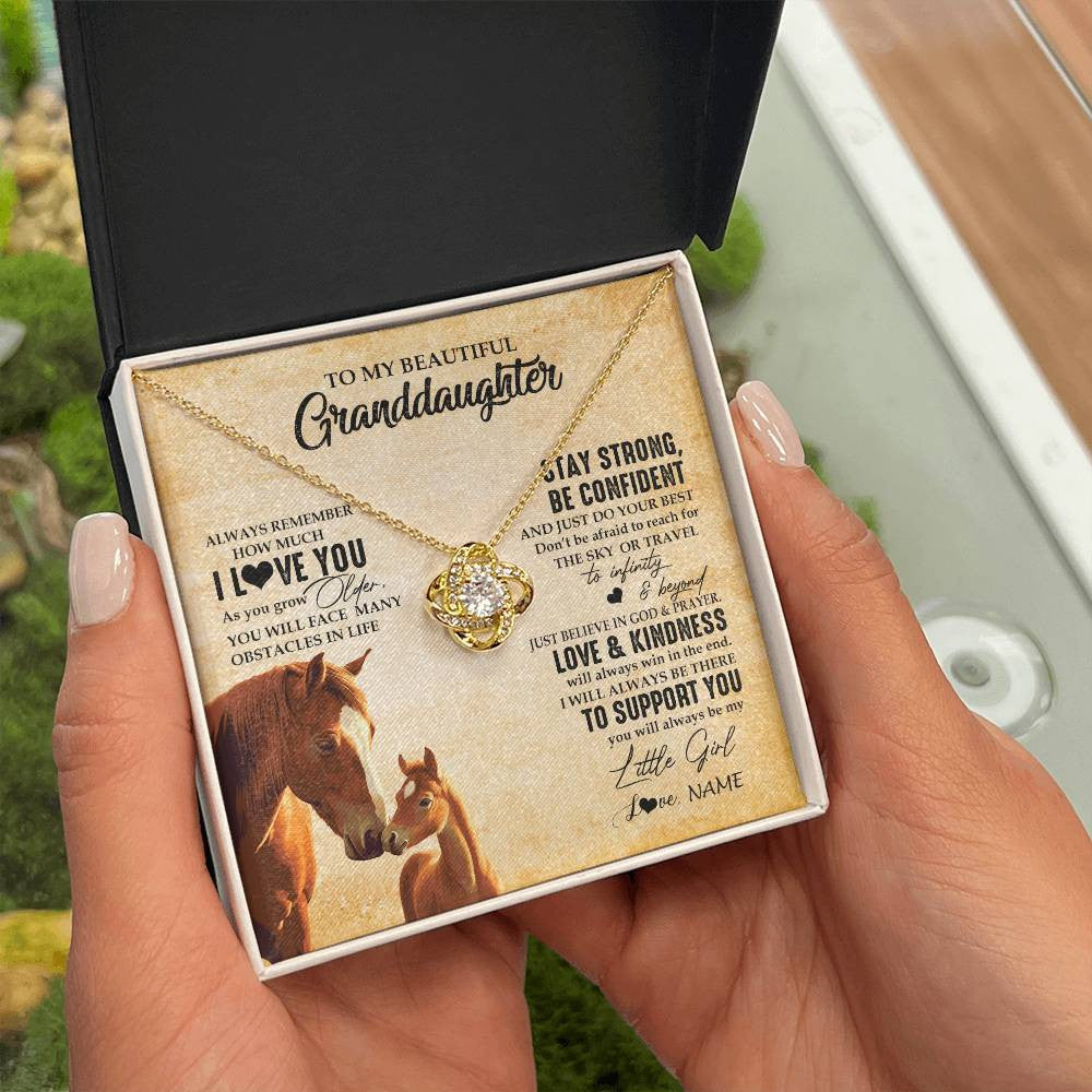 Personalized To My Granddaughter From Grandma Necklace Always Remember I Love You Horse Granddaughter Birthday Christmas Customized Gift Box Message Card