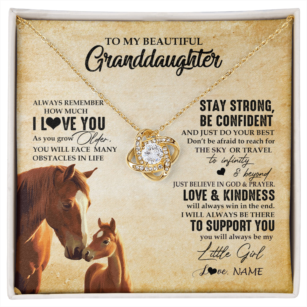 Personalized To My Granddaughter From Grandma Necklace Always Remember I Love You Horse Granddaughter Birthday Christmas Customized Gift Box Message Card