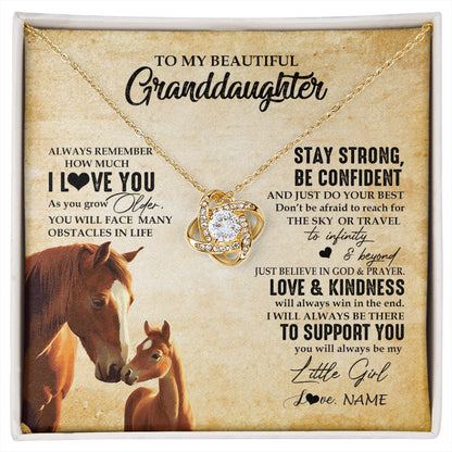 Personalized To My Granddaughter From Grandma Necklace Always Remember I Love You Horse Granddaughter Birthday Christmas Customized Gift Box Message Card
