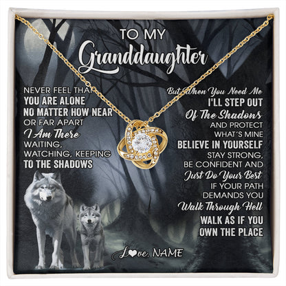 Personalized To My Granddaughter From Grandma Necklace Never Feel That You Are Alone Wolf Birthday Gifts Jewelry Christmas Customized Gift Box Message Card