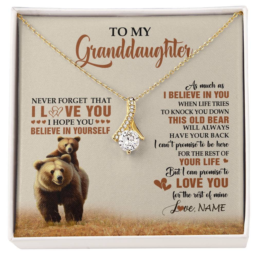 Personalized To My Granddaughter From Grandma Necklace This Old Bear Love You Granddaughter Birthday Graduation Christmas Customized Gift Box Message Card