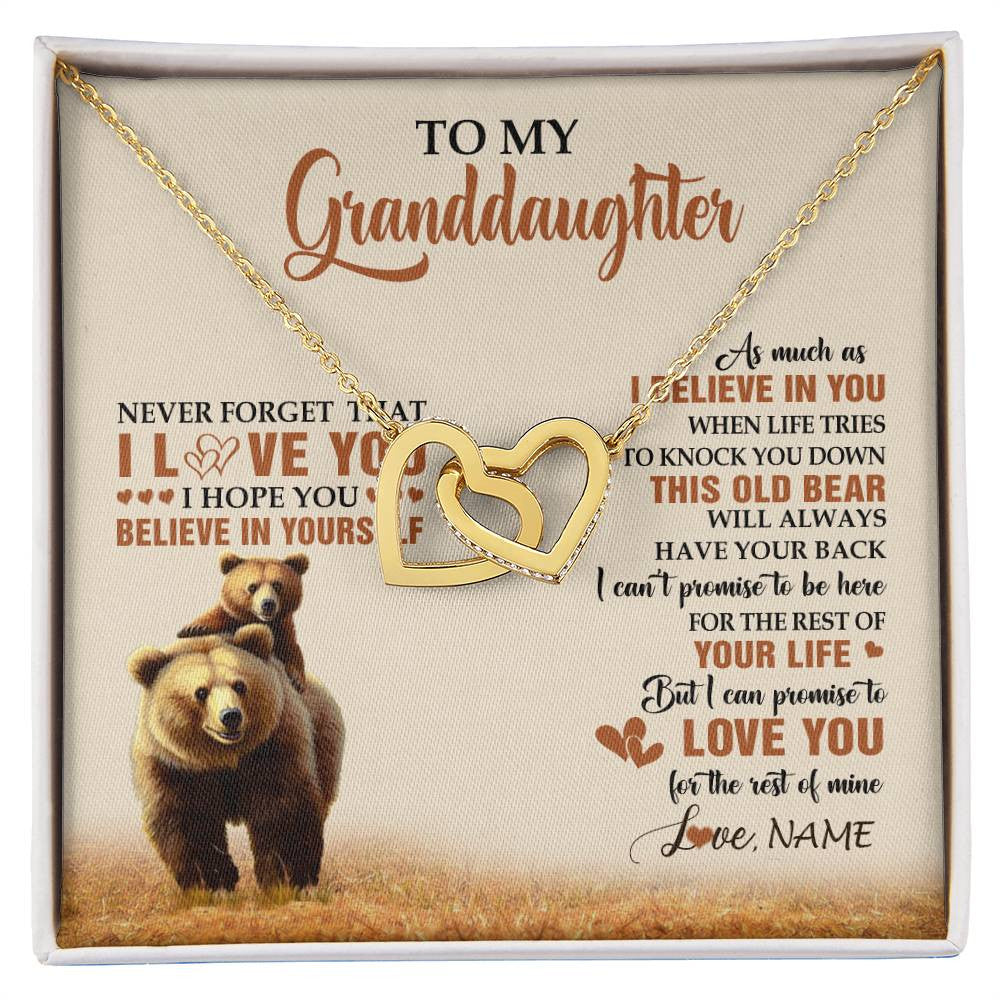 Personalized To My Granddaughter From Grandma Necklace This Old Bear Love You Granddaughter Birthday Graduation Christmas Customized Gift Box Message Card