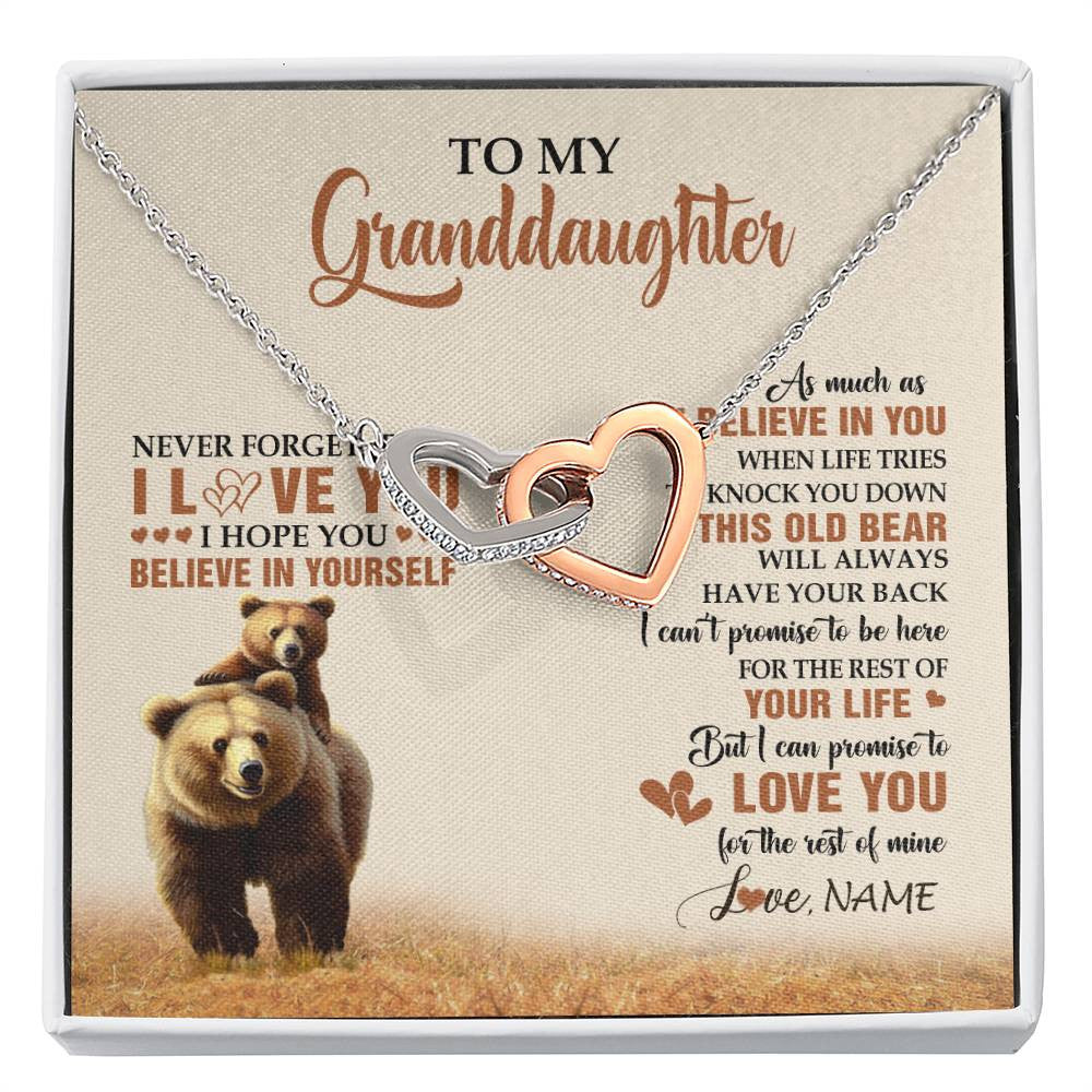 Personalized To My Granddaughter From Grandma Necklace This Old Bear Love You Granddaughter Birthday Graduation Christmas Customized Gift Box Message Card