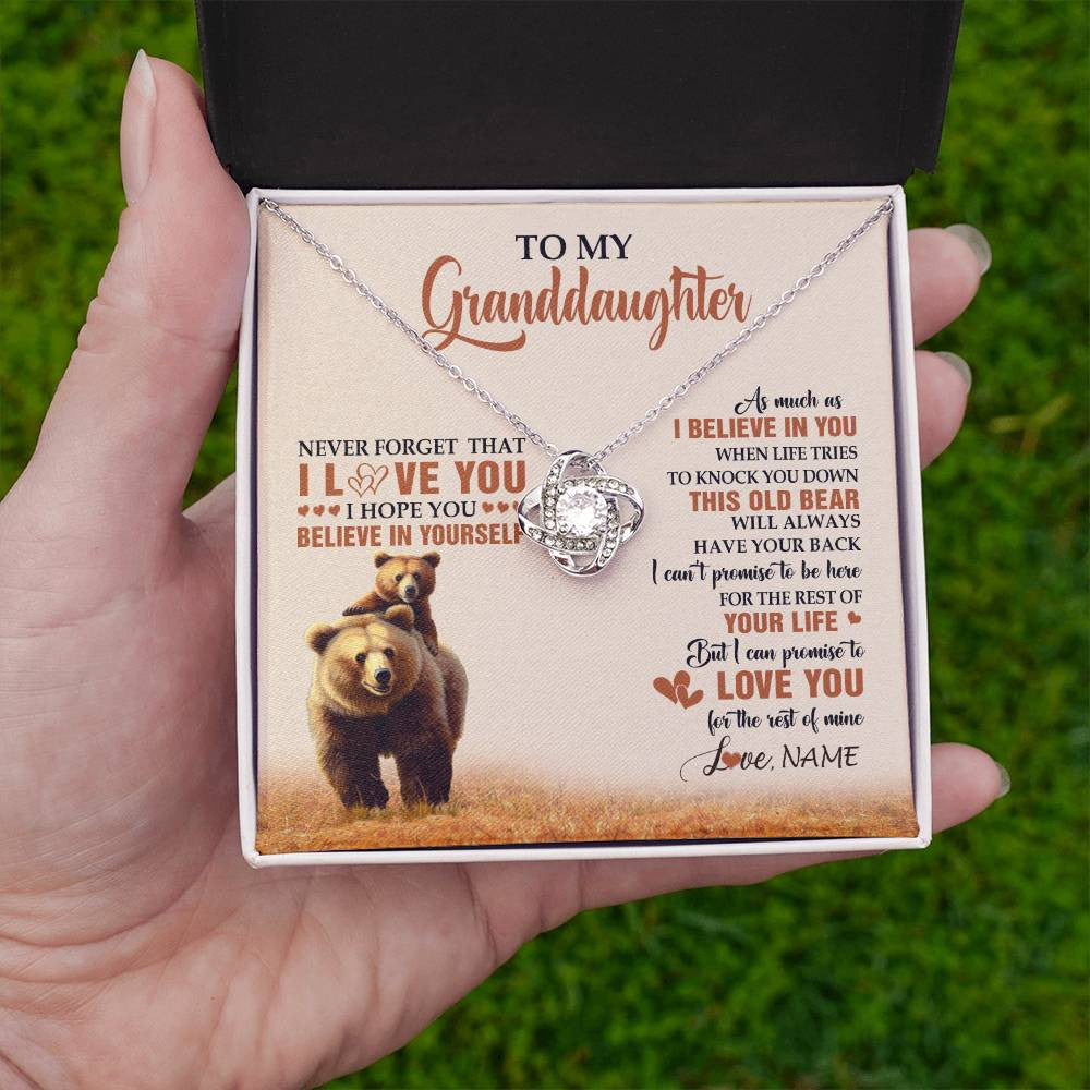 Personalized To My Granddaughter From Grandma Necklace This Old Bear Love You Granddaughter Birthday Graduation Christmas Customized Gift Box Message Card