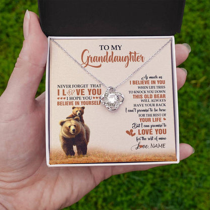 Personalized To My Granddaughter From Grandma Necklace This Old Bear Love You Granddaughter Birthday Graduation Christmas Customized Gift Box Message Card