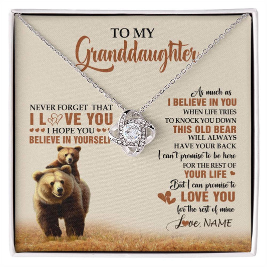 Personalized To My Granddaughter From Grandma Necklace This Old Bear Love You Granddaughter Birthday Graduation Christmas Customized Gift Box Message Card