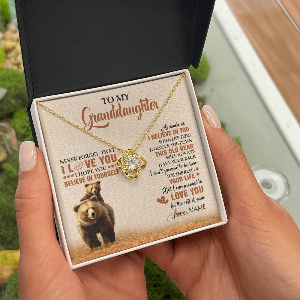 Personalized To My Granddaughter From Grandma Necklace This Old Bear Love You Granddaughter Birthday Graduation Christmas Customized Gift Box Message Card