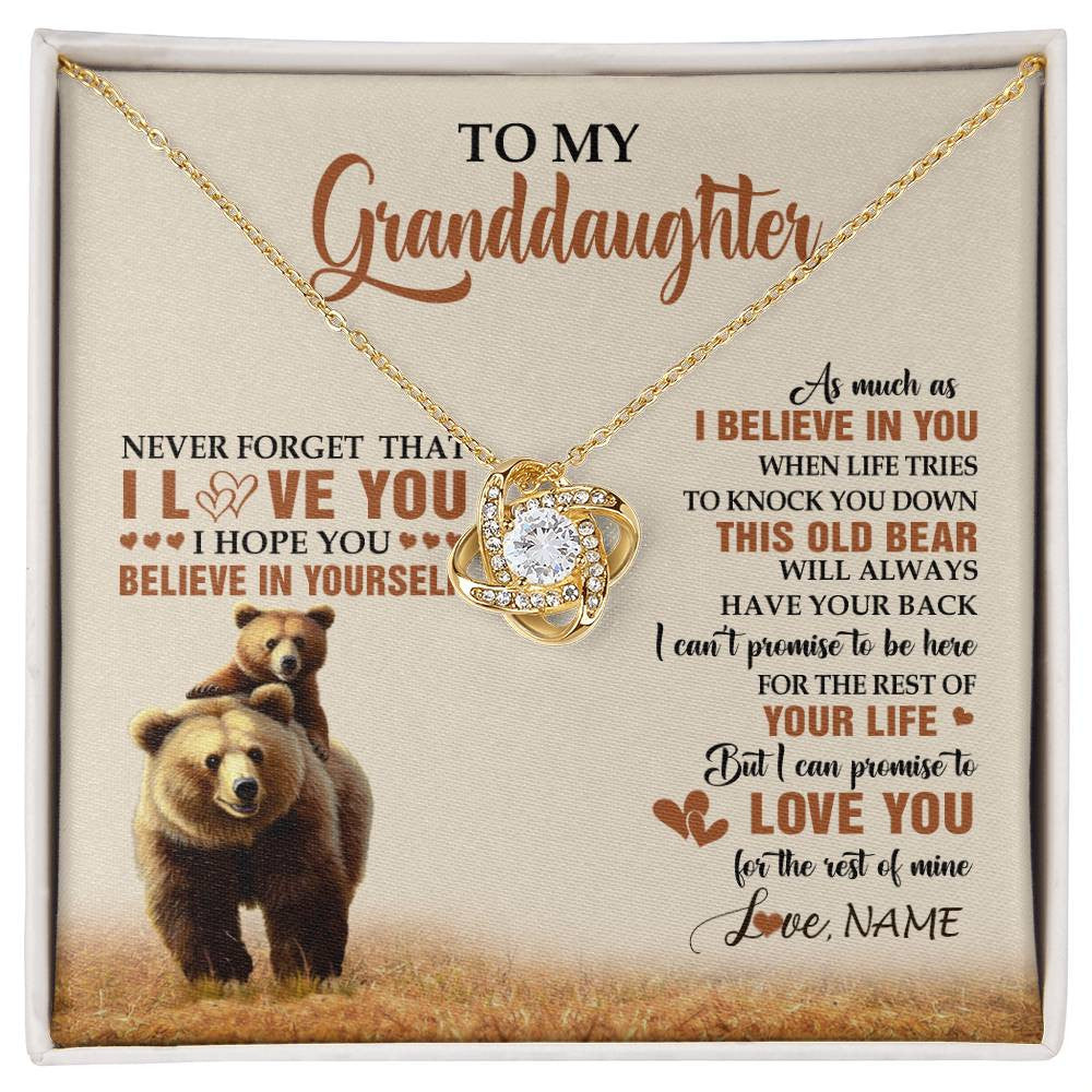Personalized To My Granddaughter From Grandma Necklace This Old Bear Love You Granddaughter Birthday Graduation Christmas Customized Gift Box Message Card