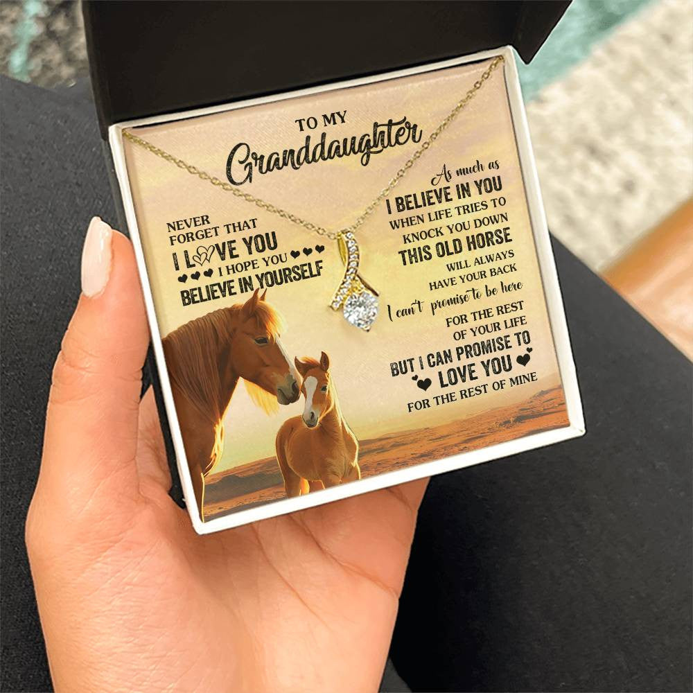 Personalized To My Granddaughter From Grandma Necklace This Old Horse Love You Granddaughter Birthday Gifts Jewelry Christmas Customized Gift Box Message Card