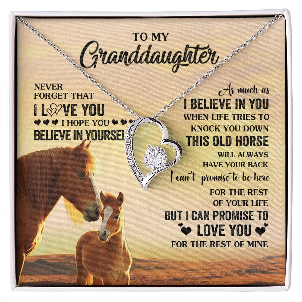 Personalized To My Granddaughter From Grandma Necklace This Old Horse Love You Granddaughter Birthday Gifts Jewelry Christmas Customized Gift Box Message Card