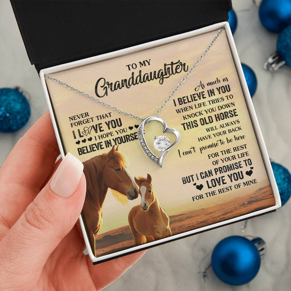 Personalized To My Granddaughter From Grandma Necklace This Old Horse Love You Granddaughter Birthday Gifts Jewelry Christmas Customized Gift Box Message Card