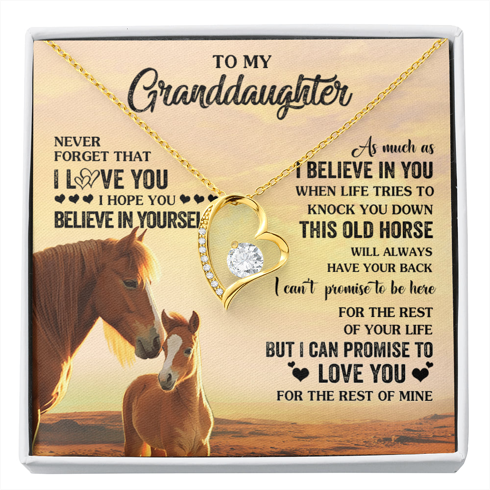 Personalized To My Granddaughter From Grandma Necklace This Old Horse Love You Granddaughter Birthday Gifts Jewelry Christmas Customized Gift Box Message Card