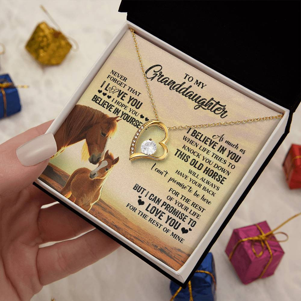 Personalized To My Granddaughter From Grandma Necklace This Old Horse Love You Granddaughter Birthday Gifts Jewelry Christmas Customized Gift Box Message Card