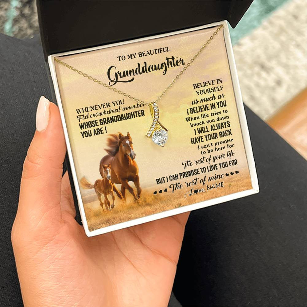 Personalized To My Granddaughter From Grandma Necklace Whenever You Feel Horse Granddaughter Birthday Gifts Jewelry Christmas Customized Gift Box Message Card