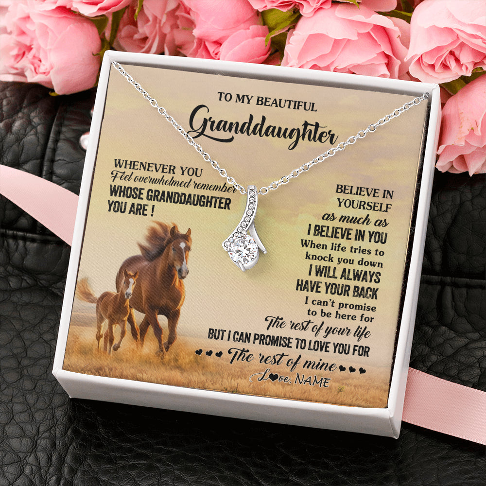 Personalized To My Granddaughter From Grandma Necklace Whenever You Feel Horse Granddaughter Birthday Gifts Jewelry Christmas Customized Gift Box Message Card