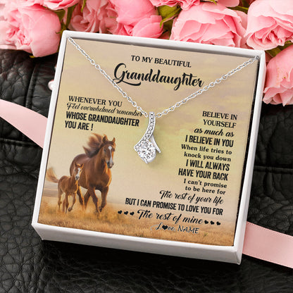 Personalized To My Granddaughter From Grandma Necklace Whenever You Feel Horse Granddaughter Birthday Gifts Jewelry Christmas Customized Gift Box Message Card