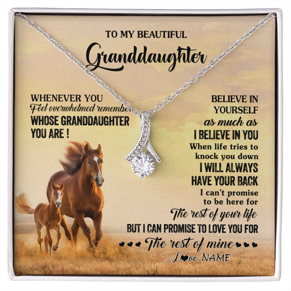 Personalized To My Granddaughter From Grandma Necklace Whenever You Feel Horse Granddaughter Birthday Gifts Jewelry Christmas Customized Gift Box Message Card