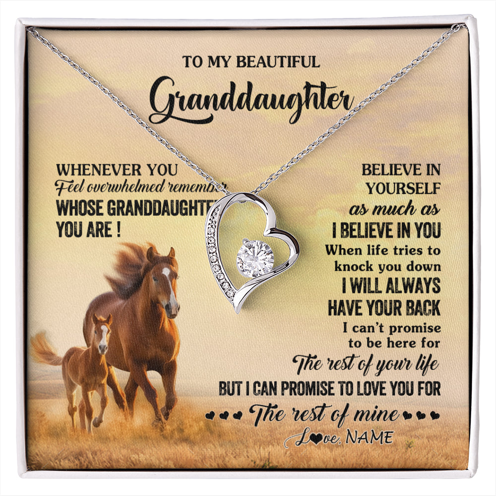 Personalized To My Granddaughter From Grandma Necklace Whenever You Feel Horse Granddaughter Birthday Gifts Jewelry Christmas Customized Gift Box Message Card
