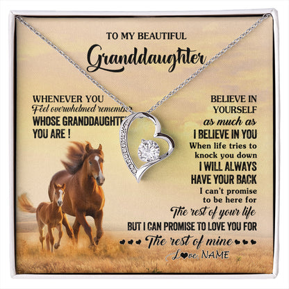 Personalized To My Granddaughter From Grandma Necklace Whenever You Feel Horse Granddaughter Birthday Gifts Jewelry Christmas Customized Gift Box Message Card
