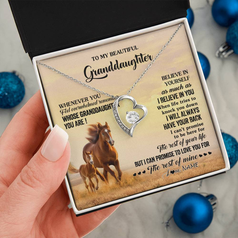 Personalized To My Granddaughter From Grandma Necklace Whenever You Feel Horse Granddaughter Birthday Gifts Jewelry Christmas Customized Gift Box Message Card