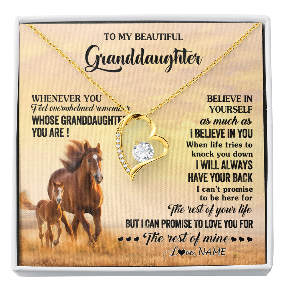 Personalized To My Granddaughter From Grandma Necklace Whenever You Feel Horse Granddaughter Birthday Gifts Jewelry Christmas Customized Gift Box Message Card