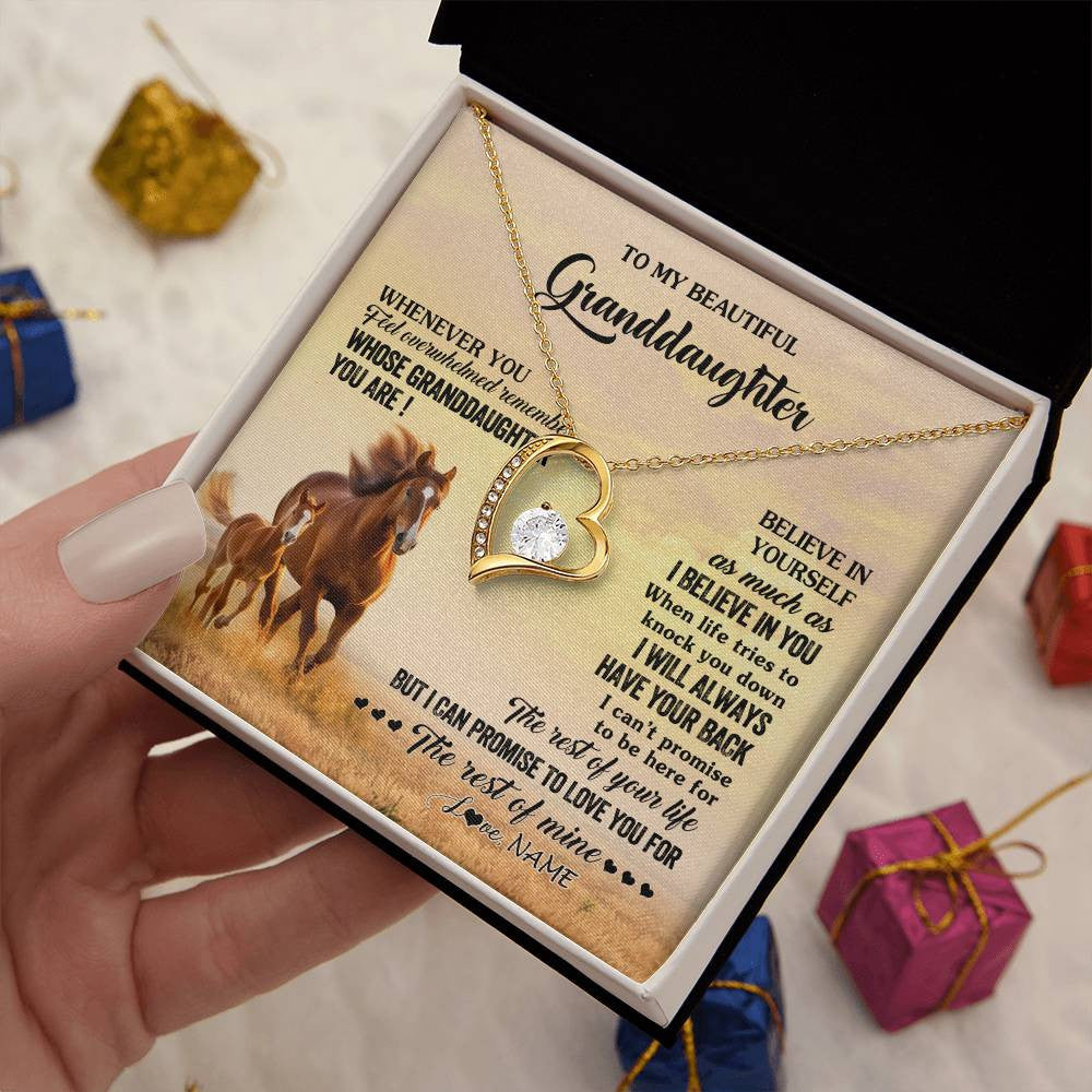 Personalized To My Granddaughter From Grandma Necklace Whenever You Feel Horse Granddaughter Birthday Gifts Jewelry Christmas Customized Gift Box Message Card