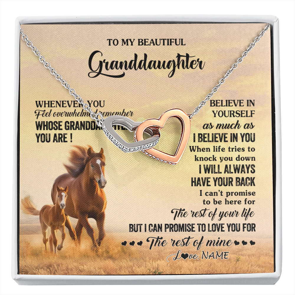 Personalized To My Granddaughter From Grandma Necklace Whenever You Feel Horse Granddaughter Birthday Gifts Jewelry Christmas Customized Gift Box Message Card