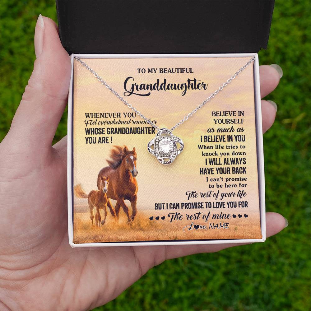 Personalized To My Granddaughter From Grandma Necklace Whenever You Feel Horse Granddaughter Birthday Gifts Jewelry Christmas Customized Gift Box Message Card