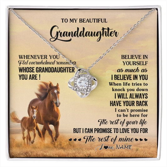 Personalized To My Granddaughter From Grandma Necklace Whenever You Feel Horse Granddaughter Birthday Gifts Jewelry Christmas Customized Gift Box Message Card
