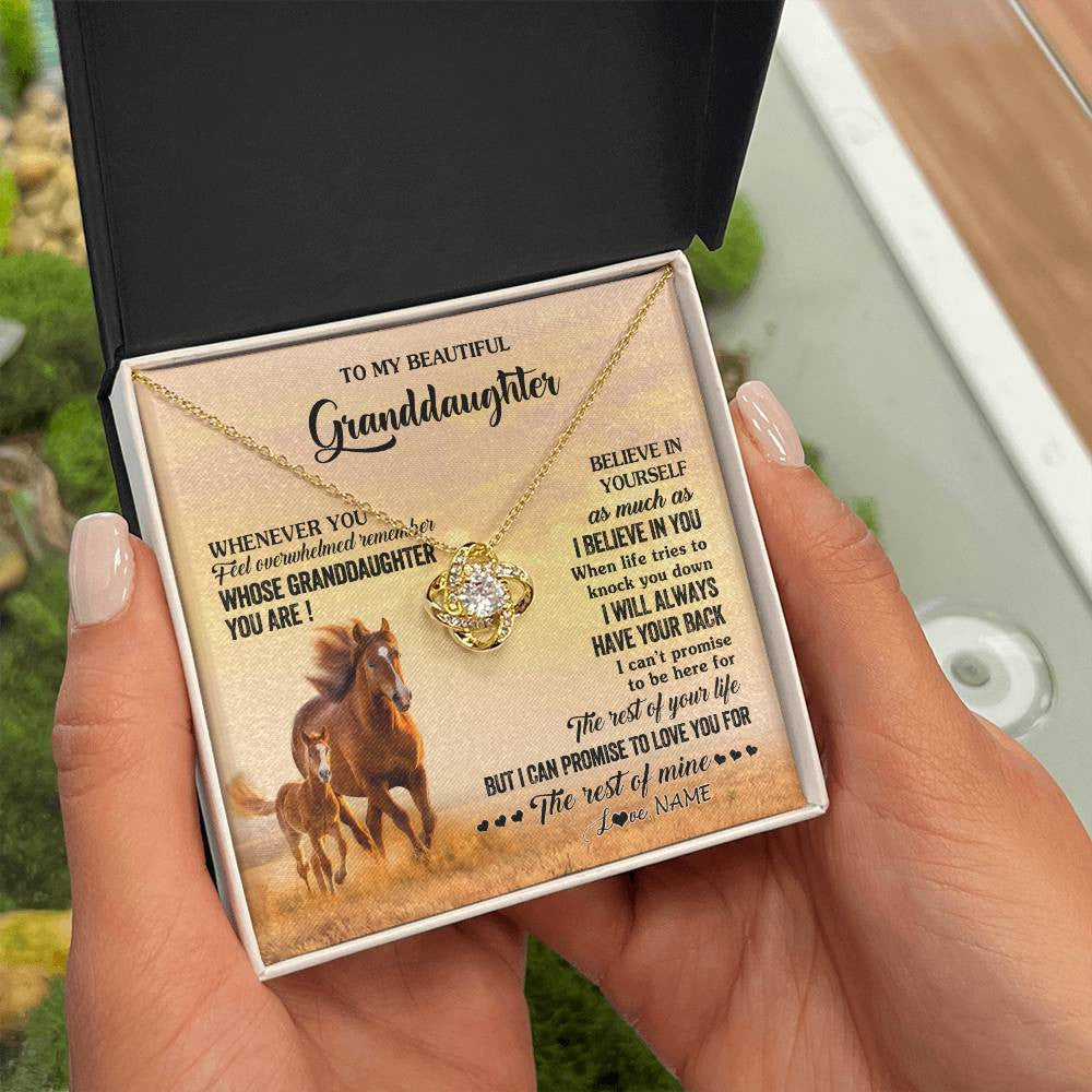 Personalized To My Granddaughter From Grandma Necklace Whenever You Feel Horse Granddaughter Birthday Gifts Jewelry Christmas Customized Gift Box Message Card