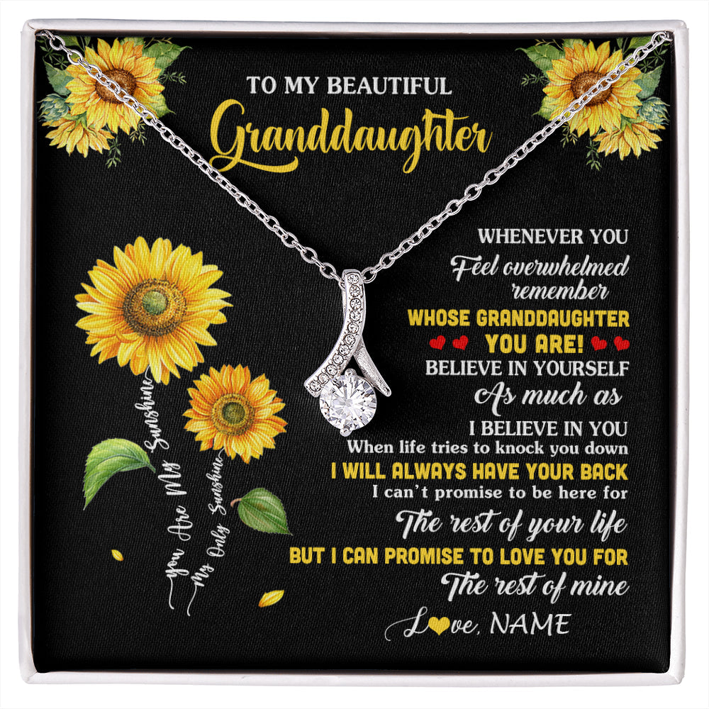 Personalized To My Granddaughter From Grandma Necklace Whenever You Feel Sunflower Granddaughter Birthday Graduation Christmas Customized Gift Box Message Card