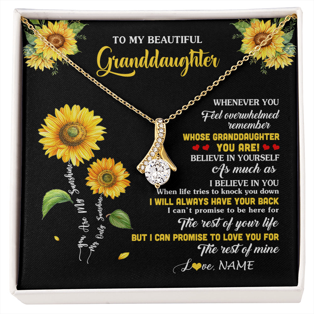 Personalized To My Granddaughter From Grandma Necklace Whenever You Feel Sunflower Granddaughter Birthday Graduation Christmas Customized Gift Box Message Card