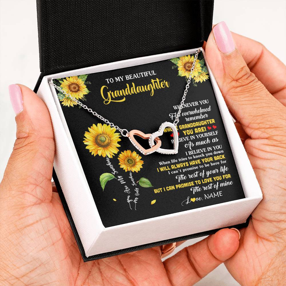 Personalized To My Granddaughter From Grandma Necklace Whenever You Feel Sunflower Granddaughter Birthday Graduation Christmas Customized Gift Box Message Card