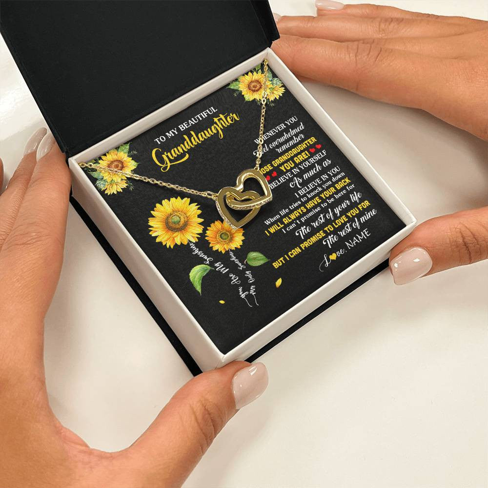 Personalized To My Granddaughter From Grandma Necklace Whenever You Feel Sunflower Granddaughter Birthday Graduation Christmas Customized Gift Box Message Card