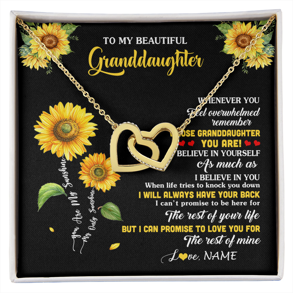 Personalized To My Granddaughter From Grandma Necklace Whenever You Feel Sunflower Granddaughter Birthday Graduation Christmas Customized Gift Box Message Card