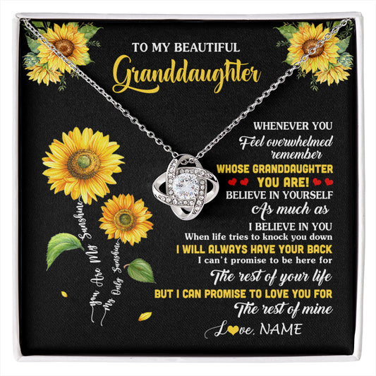Personalized To My Granddaughter From Grandma Necklace Whenever You Feel Sunflower Granddaughter Birthday Graduation Christmas Customized Gift Box Message Card