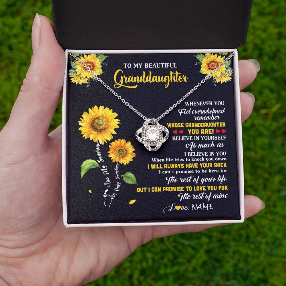 Personalized To My Granddaughter From Grandma Necklace Whenever You Feel Sunflower Granddaughter Birthday Graduation Christmas Customized Gift Box Message Card