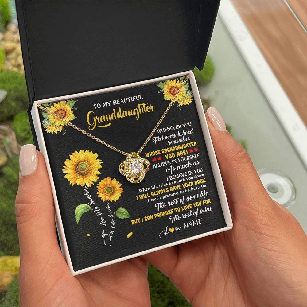 Personalized To My Granddaughter From Grandma Necklace Whenever You Feel Sunflower Granddaughter Birthday Graduation Christmas Customized Gift Box Message Card
