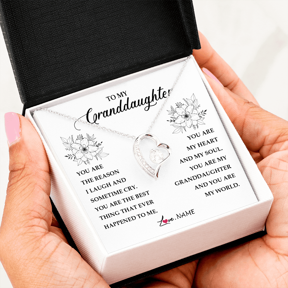 Personalized To My Granddaughter From Grandma You Are My Heart My And My Sould Granddaughter Jewelry Birthday Christmas Customized Gift Box Message Card