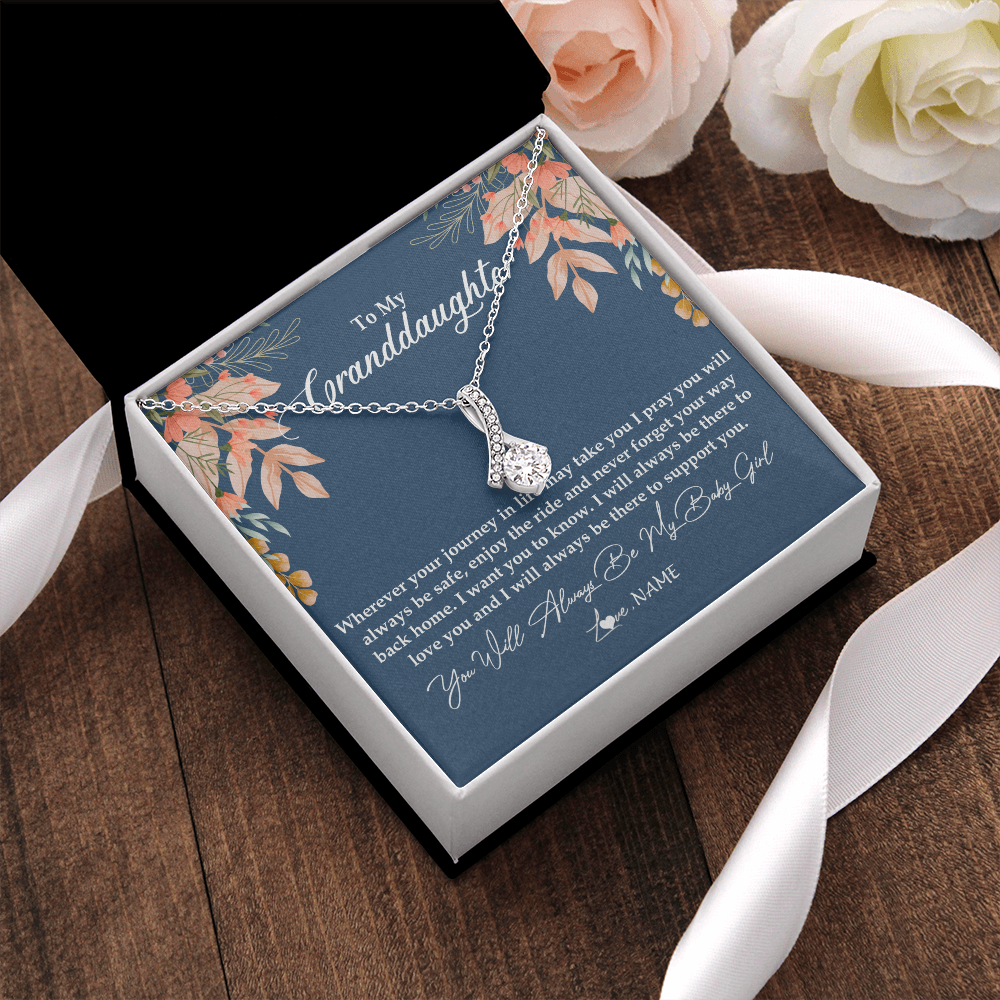 Personalized To My Granddaughter Necklace From Grandma You Will Always Be My Granddaughter Jewelry Birthday Christmas Customized Gift Box Message Card