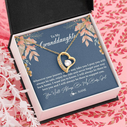 Personalized To My Granddaughter Necklace From Grandma You Will Always Be My Granddaughter Jewelry Birthday Christmas Customized Gift Box Message Card