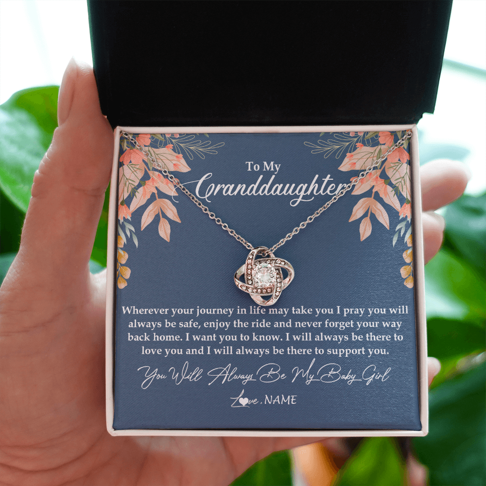 Personalized To My Granddaughter Necklace From Grandma You Will Always Be My Granddaughter Jewelry Birthday Christmas Customized Gift Box Message Card