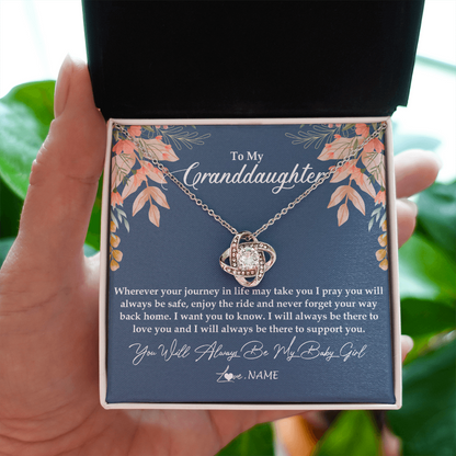 Personalized To My Granddaughter Necklace From Grandma You Will Always Be My Granddaughter Jewelry Birthday Christmas Customized Gift Box Message Card