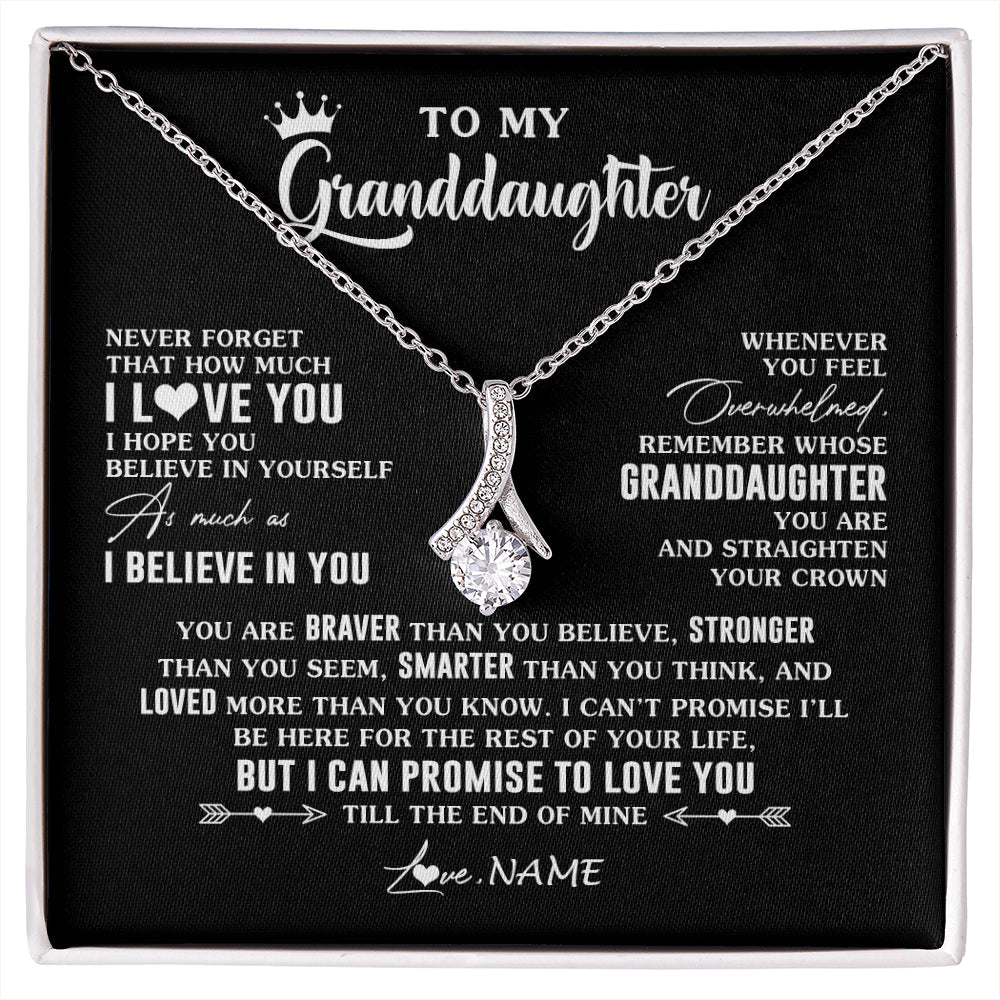 Personalized To My Granddaughter Gifs From Grandma Necklace How Much I Love You Granddaughter Birthday Graduation Christmas Customized Gift Box Message Card